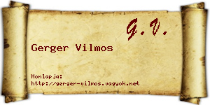 Gerger Vilmos névjegykártya
